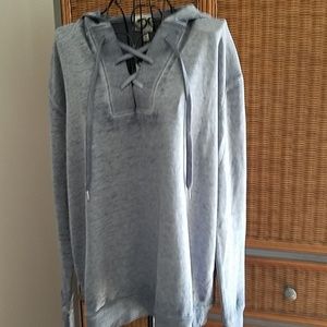 Lace up hoodie, blue, NWT